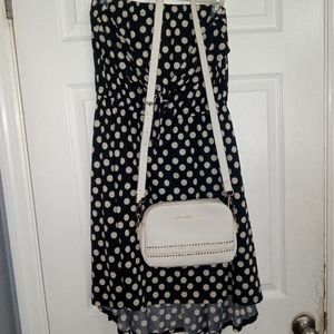 womans medium black dress w/ polka-dot  and white Chinese laundry purse